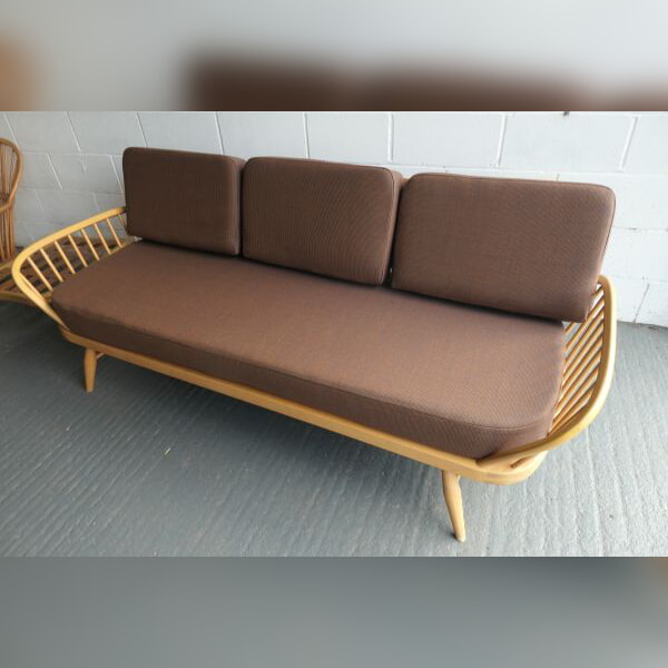 Daybed in our Blue and Orange Geometric fabric